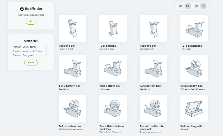 Packly packaging and display design boxes templates library