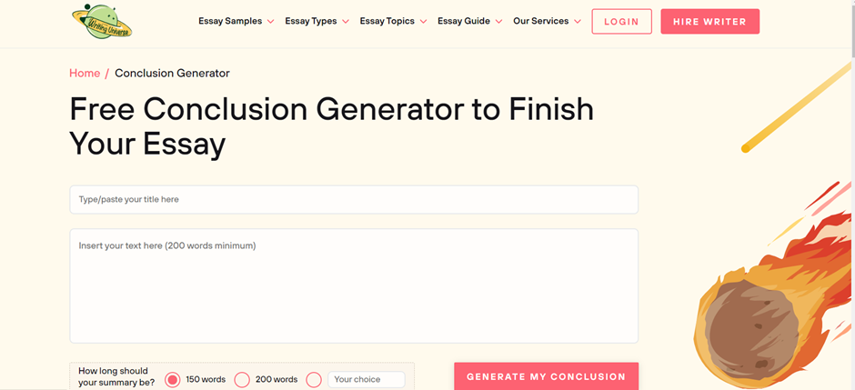 Writing Universe Conclusion Generator