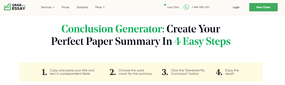 GrabMyEssay Conclusion Generator