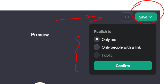 7. Once the GPT is created, it can be published and shared with others.
