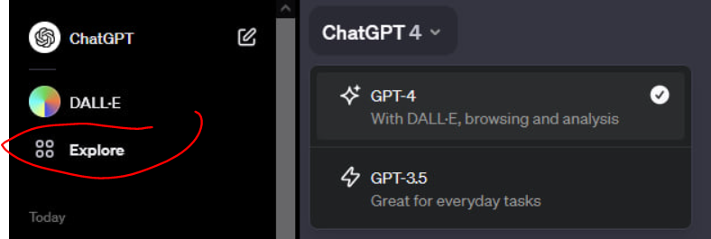 To create a GPT, you can start by Going to your ChatGPT menu, Choose Explore,