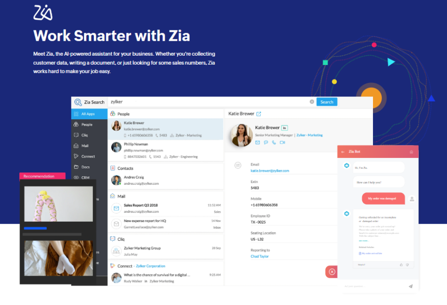 #2. Zia AI Reply Generator homepage screenshot