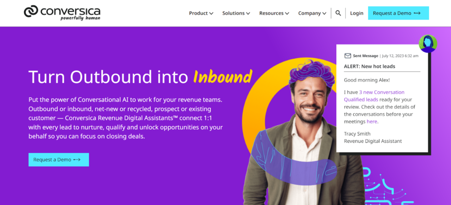 #3. Conversica AI AI Reply Generator homepage screenshot