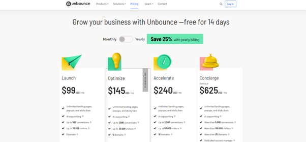 Unbounce Pricing