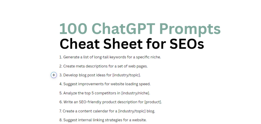 chatgpt prompts for SEOs