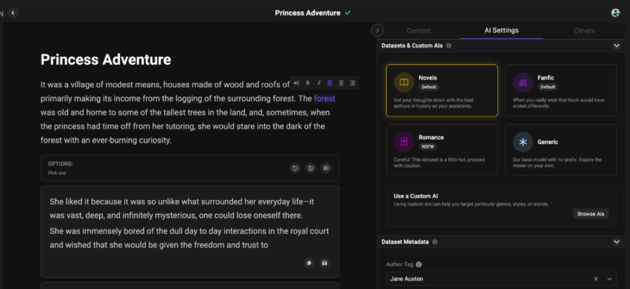 Holo AI text editor screenshot