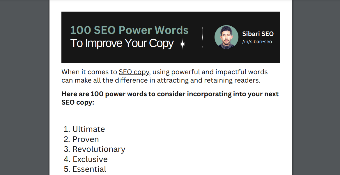 100 SEO Power Words to Improve Your Copy (PDF Cheat Sheet)