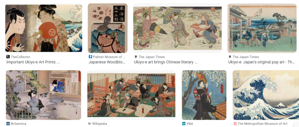 Japanese Ukiyo-e Illustration examples