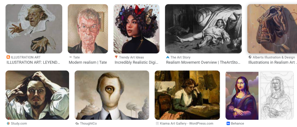 Realism Illustration examples