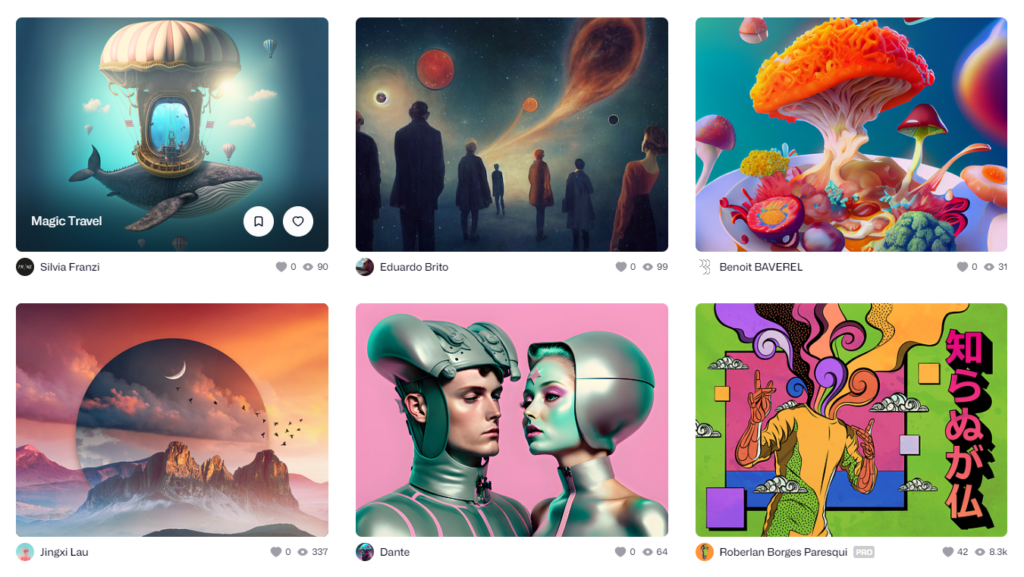 Surrealism Midjourney illustration examples