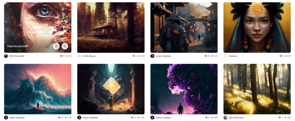 Oil Painting Midjourney illustration examples