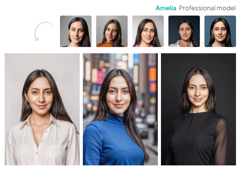 HeadshotPro samples of woman headshots (before and after)
