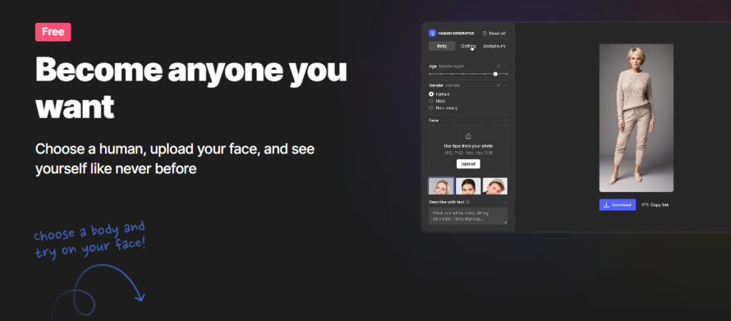 Generated.Photos Generate Yourself homepage