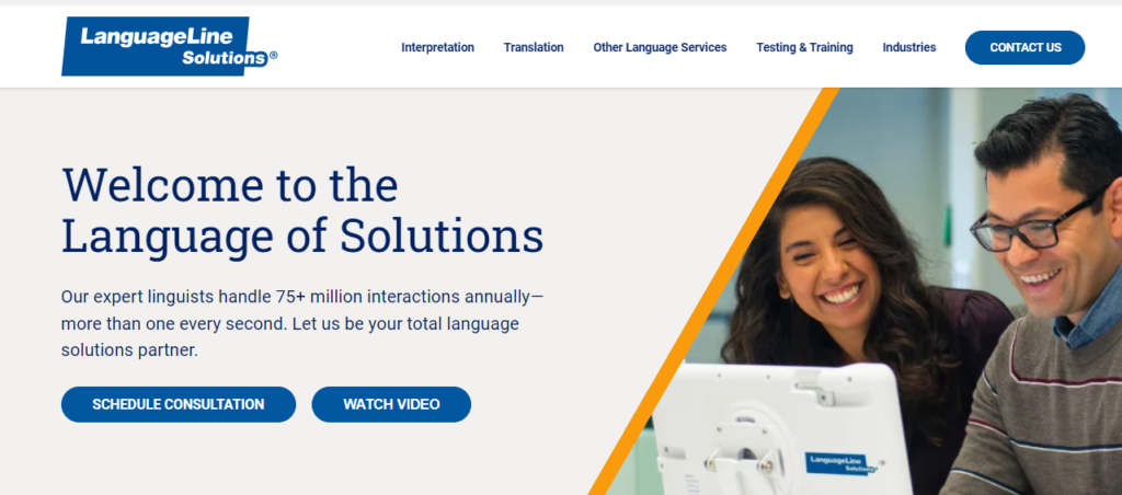 LanguageLine Solutions homepage - a business translation online solution