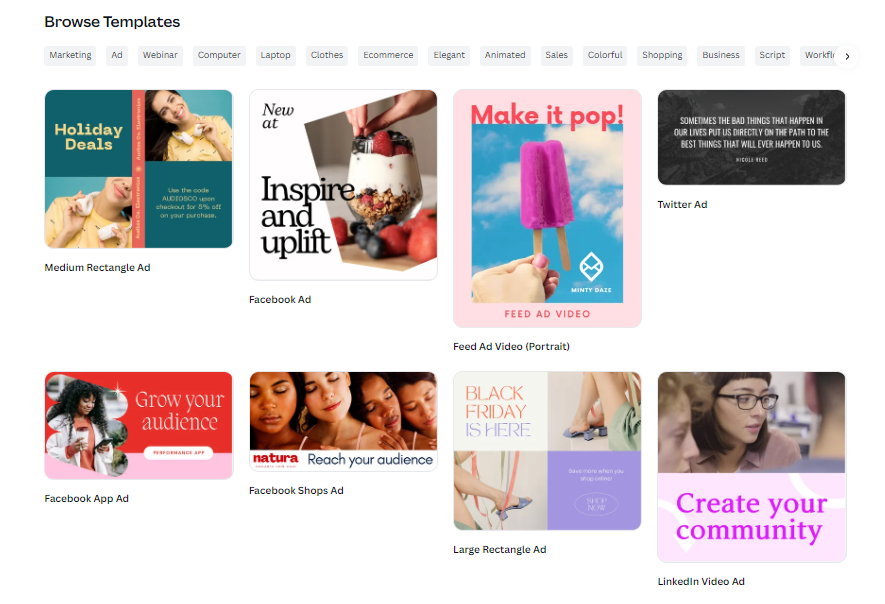 examples of Canva banner ads templates