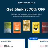 Blinkist 70% off black friday offer on Pro and Premium plans
