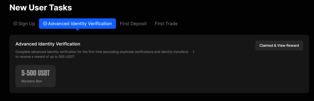 BingX identity verification task and bonus