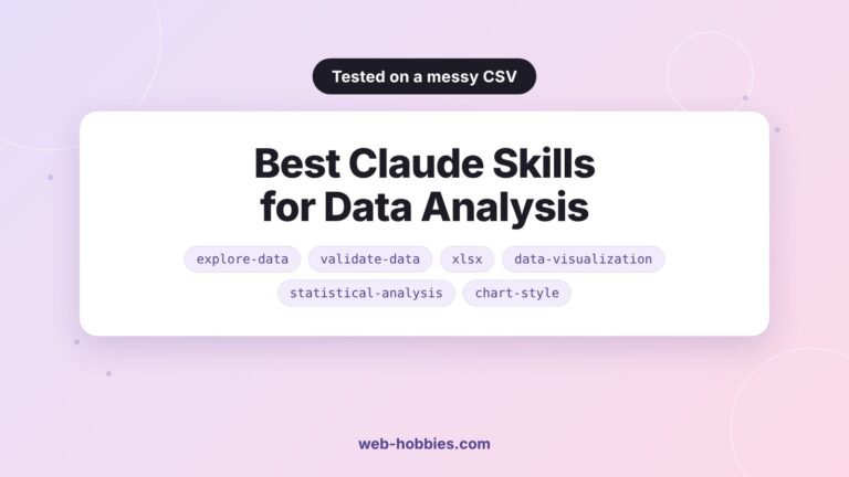 Best Claude skills for data analysis: explore-data, validate-data, xlsx, data-visualization, statistical-analysis and chart-style