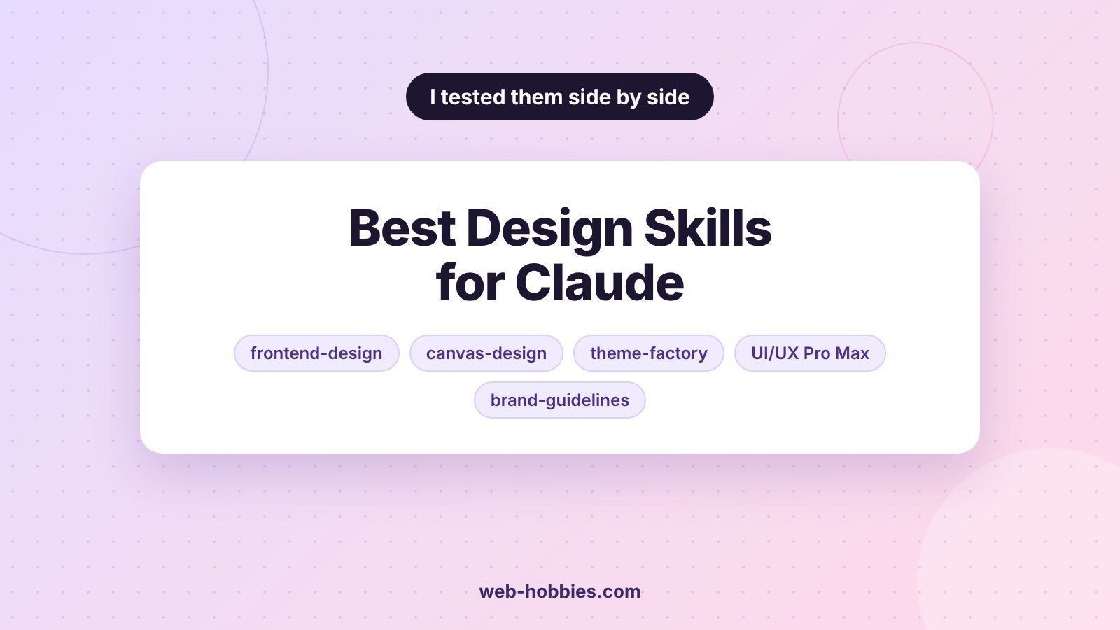 Best design skills for Claude: frontend-design, canvas-design, theme-factory, UI/UX Pro Max and brand-guidelines