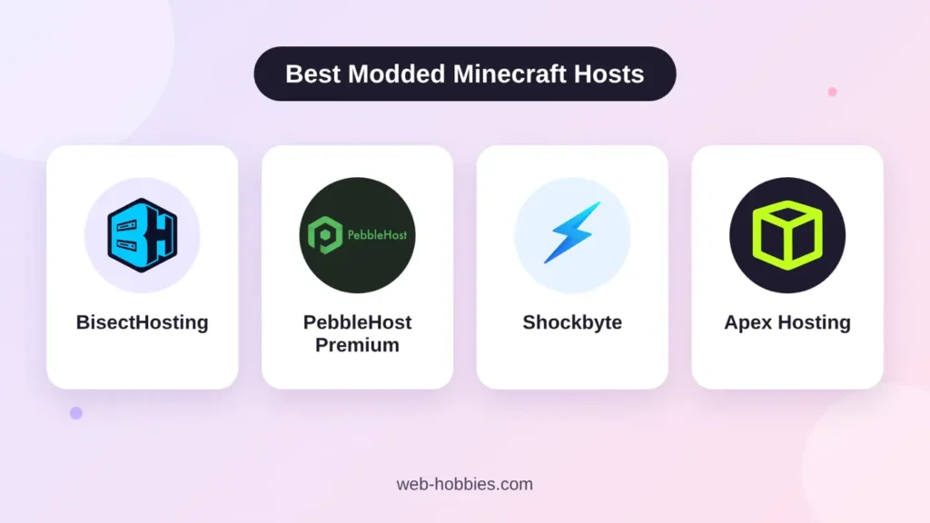Best server hosting for modded Minecraft: BisectHosting, PebbleHost Premium, Shockbyte and Apex Hosting