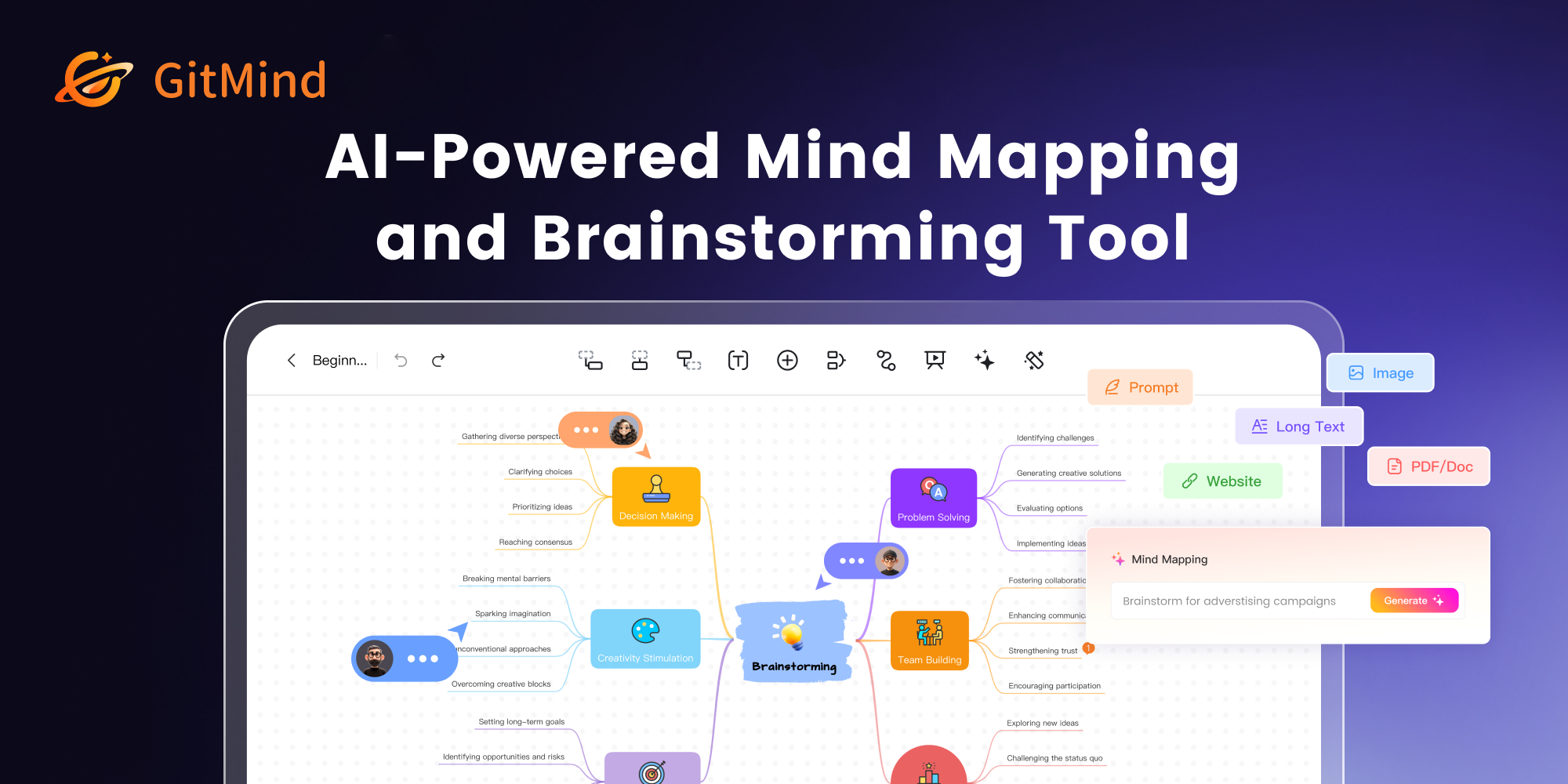 GitMind AI mind map, an XMind alternative