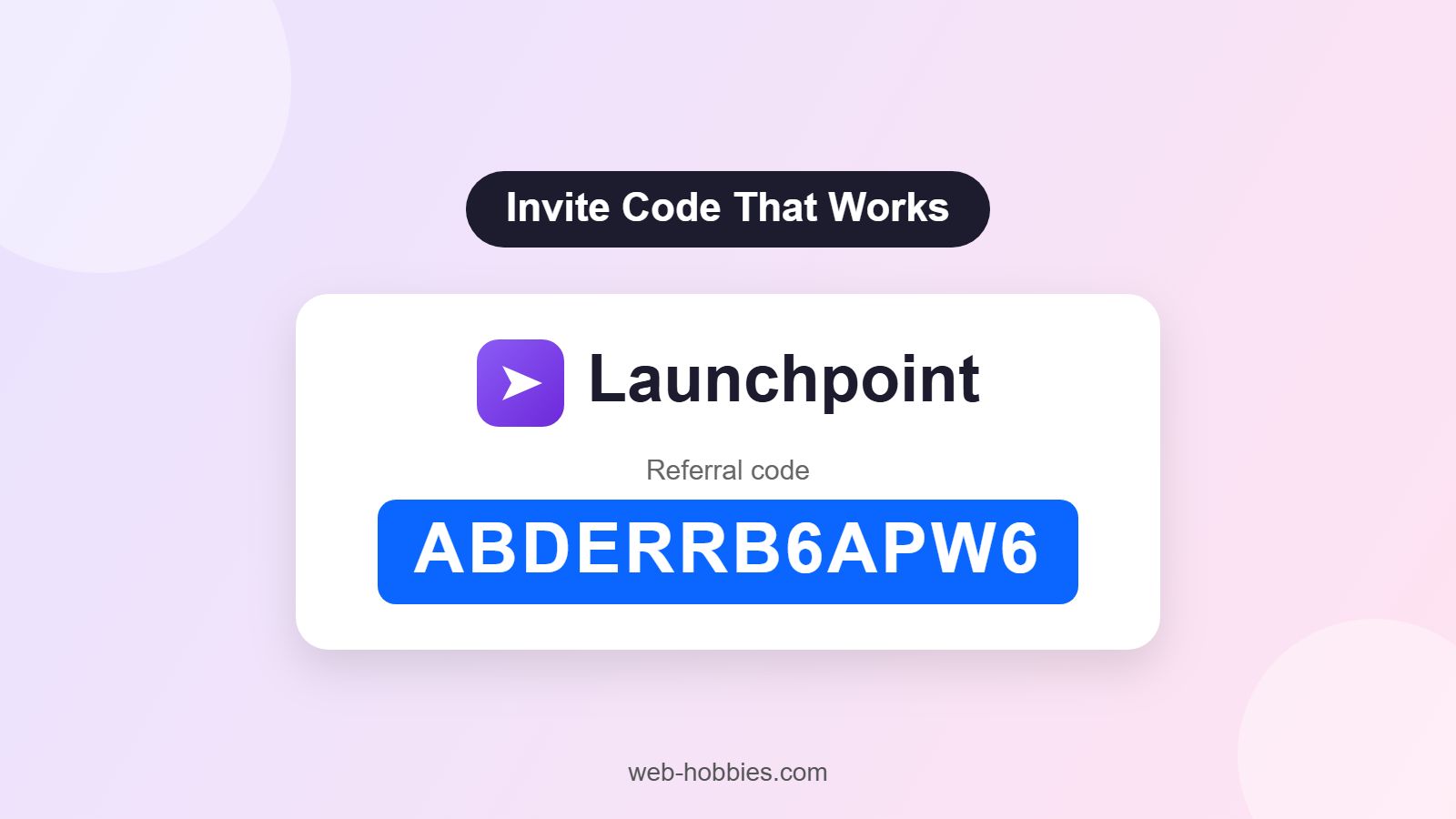 Launchpoint referral code ABDERRB6APW6