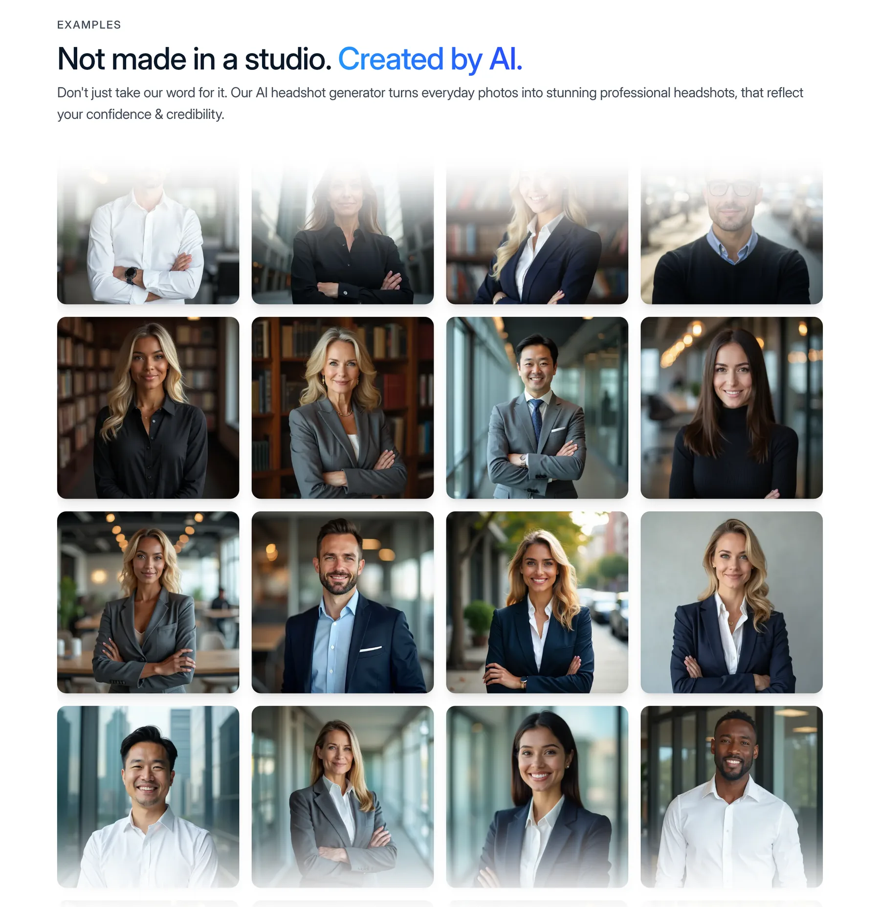 Magic Studio (InstaHeadshots) official AI headshot examples gallery