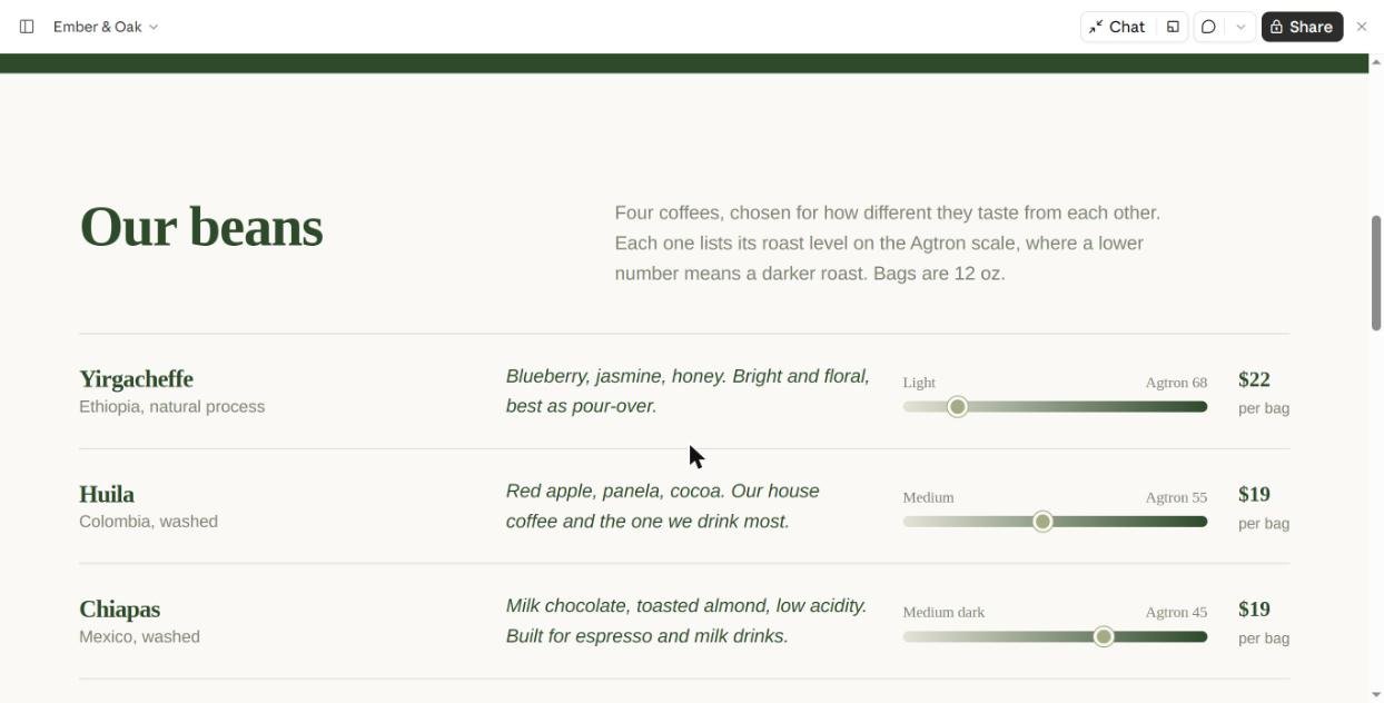 Beans section restyled by theme-factory in the Forest Canopy theme